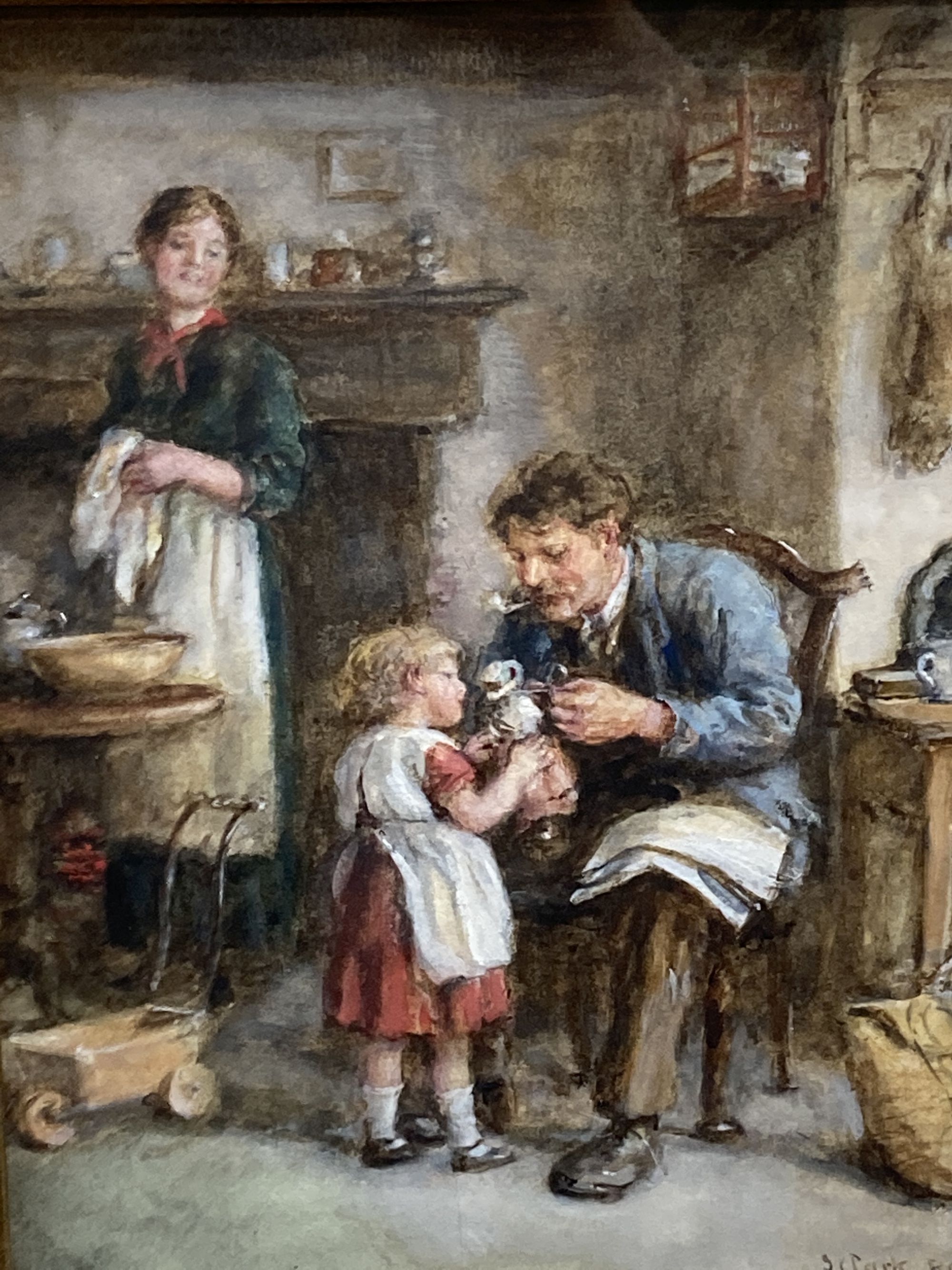 Joseph Clark (1834-1926), watercolour, A Willing Hand, signed and dated 1913, 23 x 17cm